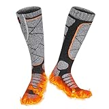 Beheizbare Socken, 6000mAh Akku Elektrisch Beheizte Socken für Damen Herren, 3 Heizstufen Socken Beheizbar für Winter Outdoor-Sport