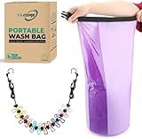 Wash Bag Camping & Einziehbare Wäscheleine - Langlebig Waschsack Camping, Wash Bag Travel, Wäschebeutel Camping - Tragbare Manuelle Waschmaschine