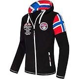 Nebulus Herren Fleecejacke Kinley, warme Fleece Jacke, mit langem Full-Zip Reißverschluss, schwarz - M