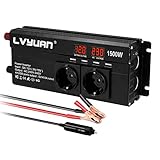 LVYUAN Wechselrichter 1500W 12V 230V 240V Spannungswandler Power Inverter