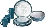 BRUNNER 0830155N.C5T Geschirrset, Blau, Grau, Set of 16