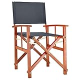 Casaria® Gartenstuhl Balkonstuhl Holz Anthrazit FSC®-Zertifiziert Klappbar 160kg Belastbar Bezug 30° Waschbar Armlehne Klappstuhl Garten Balkon Camping Wetterfest Eukalyptus 56,5x86cm