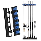SXCCNW Rutenständer, Angelrutenhalter Horizontale Vertikaler Angelrutenhalter Wandhalterung Rutenhalter für Familie Wand Garage Aufbewahrung 6 Angelruten 31,5 x 6,5 cm Blau