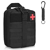 flintronic Erste Hilfe Taktische Hüfttaschen, Militär Kompakt Gürteltasche Multifunktional Bauchtasche Tasche Beutel für Camping Wandern Radfahren Klettern und Reisen Mit Karabiner Schwarz