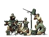 Tamiya 300135086 Wwii 1:35 Figuren-Set US MG/Mörser Trupp(8), originalgetreue Nachbildung, Modellbau, Plastik Bausatz, Basteln, Hobby, Kleben, Modellbausatz, Zusammenbauen, unlackiert, Mehrfarbig, S