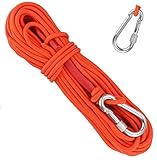 Kletterseil Hochfeste Sicherheitsseile Lang 20m Durchmesser 6mm Statisches Seil Outdoor Rettungsseil mit 1 Karabiner Festmacherleine Allzweckseil für Wandern Bergsteigen Outdoor Sport Camping