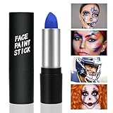 Bodypainting Farben, Tarnschmink-Stift, Öl Creamy Blendable Stick, Waschbar Face Paint Bodypaint Schmink für Halloween Karneval Make-up Fasching (Blau)