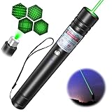 LETEAPII Green Beam Light Taschenlampe Lange Reichweite, USB Wiederaufladbare Taktische Taschenlampen mit Sternkappe Einstellbarer Fokus für TV/LED/LCD-Bildschirme, Präsentationen, Astronomie, Camping