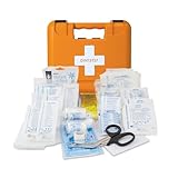 Reliance Medical Erste-Hilfe-Set für Arbeitsplätze – DIN 15137 Kit, Behandelt Schnitte und Verletzungen, Wandhalterung, Kasten mit 38 Stück, Für Bis zu 50 Personen