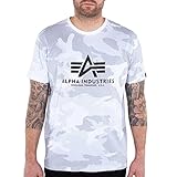 Alpha Industries Herren Basic T-Shirt, White Camo, L