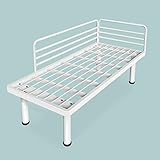 Metallplattform-Bettgestell Einfache Montage mit Nähten, Betterweiterung Babybett, Verbreiterung Kinderbett mit Geländer, Weiß - 200x50x40cm