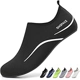 Sixspace Badeschuhe Herren Wasserschuhe Schwimmschuhe Männer Frauen Strandschuhe Barfußschuhe für Strand,Pool,Meer,Wassersport,Tauchen,Surfen,Aqua Cycling(Schwarz 46 EU)