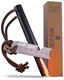 BUSHGEAR Black Steels Feuerstahl - XXL Feuerstarter - Extrem Starker Funkenflug - Feuerstein für Outdoor, Survival, Bushcraft