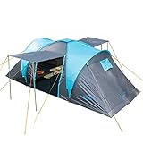 Skandika Kuppelzelt Hammerfest für 4 Personen | Campingzelt mit eingenähtem Zeltboden,ohne Sleeper Technologie mit schwarzen Kabinen, 2 Schlafkabinen, 2 m Stehhöhe, 3000 mm Wassersäule (Basic Version)