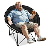 Northroad Oversized Camping Moon Chair, Outdoor gepolstert Untertasse Folding Round Chair unterstützt bis zu 400 lbs für Strand Wandern Angeln Picknick Rasen