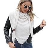 Vijamiy Dreieckstuch Schal Damen Winter,Damenmode Flauschig Schal Dreieck Weich und Kuschelig,um Als Umschlagtuch Halstuch Verwendet Zu Werden Geschenke 200cm*80cm(Weiß)