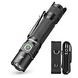 Sofirn SP35T Taktische Taschenlampe mit Taschenlampenholster, 3800 Lumen mit Doppelschalter, 8 Lichtmodi, Led Taschenlampe, IPX8, USB-C, Taschenlampe Aufladbar für Jagen, Camping, Laufen und Angeln