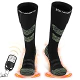 Dr.warm Beheizbare Socken, Beheizte Socken Heizsocken mit Wiederaufladbaren Akkus, Winter Batterie Baumwollsocken Fußwärmer für Herren und Damen (L)