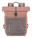 Travelite Handgepäck Rucksack, Laptop Rucksack 15,6 Zoll, BASICS, Reiserucksack Rolltop Funktion, 60 cm, 35 Liter