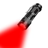 LIAISIMI Rot licht Taschenlampe, 3 Modi Taktische Helle leistungsstarke rote LED Taschenlampe, rote Taschenlampe, zoombar, tragbar, wasserdicht LED-Taschenlampe,Handheld Rotlicht (1, Red)