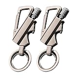 Schlüsselanhänger mit Feuerzeug Streichholz, Permanent Match Infinity Feuerzeug mit Flaschenöffner, Tragbares Metall Streichhölzer, Feuer Anlasser im Freien Notfall (Silber-2PCS)