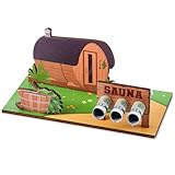 Namalu Sauna 3D Geldgeschenksets Sauna Gutscheinkarte für Wellnessurlaub Sauna Spa 3D Holz Geldgeschenk für Hochzeit Geburtstag und Valentinstag