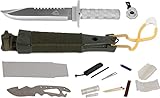normani Surivalmesser Überlebensmesser Kampfmesser Survival Knife - 12 Teilig Farbe Silver