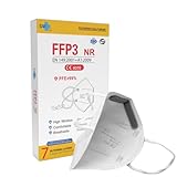 20 st. FFP3 Maske mit 7 Schichten, CE-zertifiziert | Hoher Schutz 99% | Einzelverpackung, nicht Wiederverwendbar, Erwachsenengröße, ohne Ventil, Farbe Weiß