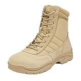 NORTIV 8 Herren Militärische Taktische Arbeitsstiefel Security Einsatzstiefel Boot Zipper Militär Kampfstiefel Springerstiefel,Size 43,Sand,TROOPER