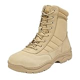 NORTIV 8 Herren Militärische Taktische Arbeitsstiefel Security Einsatzstiefel Boot Zipper Militär Kampfstiefel Springerstiefel,Size 43,Sand T,Trooper