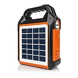 EASYmaxx Solar-Generator Kit 10000mAh | 2 Auflademodi: Solarpanel oder USB | Zum Aufladen von Handy, Powerbank, u.v.m. | Integriertes FM-Radio und Lautsprecher inkl. [Schwarz/Orange]