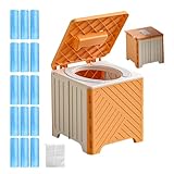 Tragbare Toilette – Tragbare Toilette für Erwachsene | Tragbarer Camping-Waschraum | Faltbares, rutschfestes Trainingstöpfchen mit PVC-Kissen für ältere Patienten, Krankenhäuser, Veranstaltungen im Fr