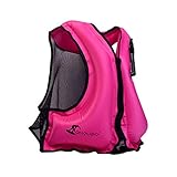 FORWEWAY Schwimmen Jacke Schnorcheln Weste aufblasbare Jacke helle Farbe Schwimmen Weste Auftrieb Schwimmen Weste Schnorcheln für Erwachsene Fitting Wassersport (PINK)