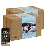 ALPIDEX Yogablock 2er oder 4er Set inkl. E-Book mit 100 Übungen Ökologisch Nachhaltig Naturkork aus Portugal Korkblock Yoga Pilates | 7 Jahre Garantie auf Material*, Größe:4 Stück - 23 x 14 x 7.5 cm