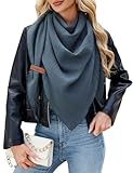 PASUDA Schal Damen Musselin Dreiecksschal Bequem Weiches Dreieckstuch Baumwolle Halten Sie Warm Halstuch Musselintuch Herbst Elegant Unifarben Groß Schal Damen Stola 190 * 80cm (Blau, 190 * 80cm)