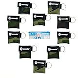 Beatmungsmaske Schlüsselanhänger 10 Stück (camouflage) - CPR Maske Face Shield - Erste Hilfe Beatmungsmasken für Erwachsene und Kinder - Perfekter Schutz für den Notfall