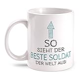 Fashionalarm Tasse So sieht der beste Soldat der Welt aus beidseitig bedruckt | Geschenk Idee Berufssoldat Bundeswehr Militär Armee Beruf Job, Farbe:weiß