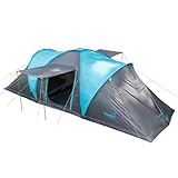Skandika Kuppelzelt Hammerfest für 6 Personen | Campingzelt mit Sleeper Technologie und eingenähtem Zeltboden, Schwarze Schlafkabinen, 2 m Stehhöhe, 2 Eingänge, Moskitonetze, 3000 mm Wassersäule