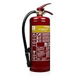 Smartwares FEX-15230 (SB3.4) Schaum Feuerlöscher 3L Klasse AB Stahl mit Halterung und Druckregler, DIN EN3 konform