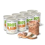 ration1 Roggen-Mischbrot 8 x 350g - Dosenbrot 10 Jahre haltbar! Abgepacktes Brot in der Dose, Vegan & Laktosefrei! Einfach öffnen und genießen!