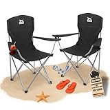 BigDean 2er Set Campingstuhl extra hohe Lehne max. 150kg belastbar Campingstuhl faltbar Angelstuhl Campingstühle