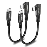 aceyoon USB C Kabel Kurz 15cm 2 Stück, 240W USB C auf USB C Kabel 5A PD Schnellladekabel USB C Winkel 90 Grad mit E-Marker Chip für iPhone 16 15 Pro Max, für MacBook, für Samsung Galaxy, für Huawei