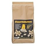 Feuerbällchen - das Original - zum Anzünden von Kachelofen, Kamin, Herd, Grill, Lagerfeuer - aus reinen Naturprodukten - unempfindlich gegen Nässe - Made in Germany - 1 kg Tüte (ca. 80 Stück)