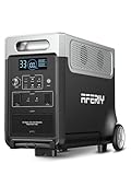 AFERIY 3840Wh Tragbare Powerstation, 3600W Solargenerator LiFePO4 mit USV, 3x230V AC Ausgang 3600W (7200W Peak), Stormerzeuger 2200W Schnelles Stromspeicher Aufladen für Reise, Outdoor Camping