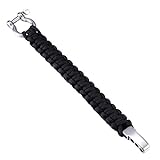 DonDon Herren Survivalarmband Paracord Outdoor Armband geflochten schwarz