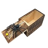 HFMYGS Spinne in Der Box, Spider Prank Box, Spinnenbox Scherzartikel, Spider Prank Toy, Spinne üBerraschung Streich Holz Angst Box für Erwachsene Kinder
