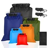 VFANDV wasserdichte Aufbewahrungsbeutel 6 Stück, 1,5/2,5/3/3,5/5/8L Wasserdichter Beutel Lightweight Dry Bag Trockenbeutel Packsack Wasserdicht Wassersport Säcken (bunt)