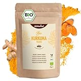 Kurkuma Pulver Bio 500g | fein gemahlene Kurkumawurzel in Bio-Qualität | Ideal zur Zubereitung einer Goldenen Milch, als Zugabe in Tee, asiatischen Gerichten, würzigen Suppen & Co | vom Achterhof