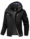 donhobo Damen Jacken Fleecejacke Winterjacke Wasserdicht Atmungsaktiv Verdickt Warm Winddicht Softshelljacke Outdoor Funktionsjacke (Schwarz, M)