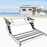 Manuelle faltbare einziehbare Wohnmobil-Treppe, zusammenklappbare stabile Leiter mit rutschfesten Stufen für Reise-Campinganhänger, 150 kg Tragkraft